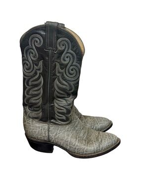 Tony Lama Vintage Black Label Exotic Elephant Cowboy Boots 8501 Sz: 9D